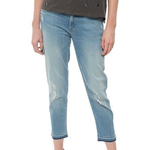 Mother Undone Hem Dropout Jeans in Cliffhanger - Picture 3 of 13
